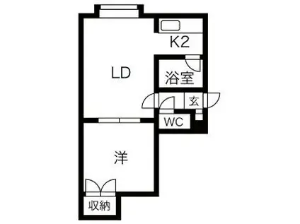 アビーロード平岸(1LDK/3階)の間取り写真