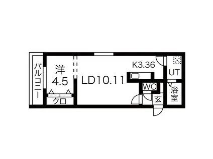 ラピスラズリ(1LDK/1階)の間取り写真