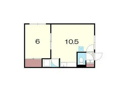 クレック東月寒(1LDK/3階)の間取り写真