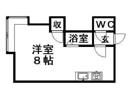 コスモ菊水(ワンルーム/2階)の間取り写真