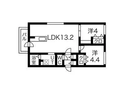 カーサブラン(2LDK/3階)の間取り写真