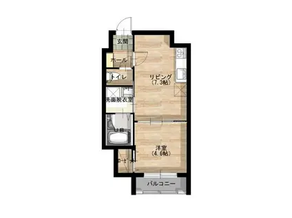 MARVIN(1DK/4階)の間取り写真