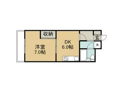 真栄ビル(1DK/3階)の間取り写真