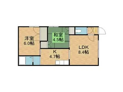 コーポラスいずみ(2LDK/1階)の間取り写真