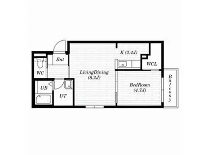 PRINCIPAL 南郷(1LDK/4階)の間取り写真