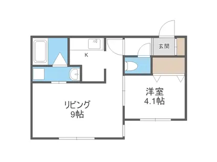 レトワール平岸(1LDK/1階)の間取り写真