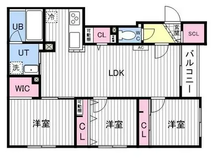 ASTER S14(3LDK/1階)の間取り写真
