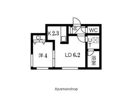 PRECIOUS MISONO(1LDK/1階)の間取り写真