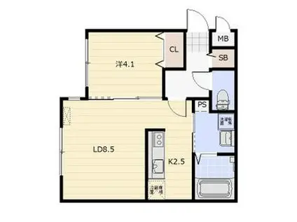 BELLE MAISON GRACE(1LDK/4階)の間取り写真