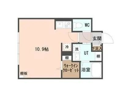 COFFRET平和通6(1K/4階)の間取り写真