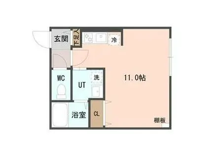 COFFRET平和通6(1K/2階)の間取り写真