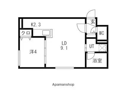 シティプレミア栄通 栄通13丁目MS(1LDK/4階)の間取り写真