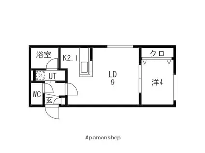 シティプレミア栄通 栄通13丁目MS(1LDK/2階)の間取り写真