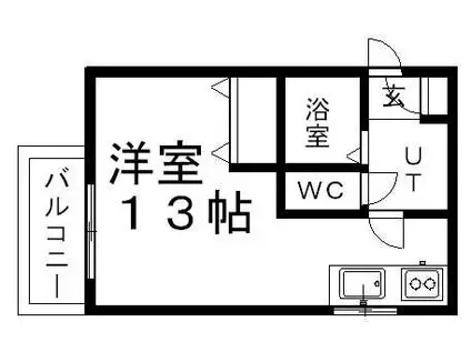 クレアコートひばりが丘(1K/2階)の間取り写真
