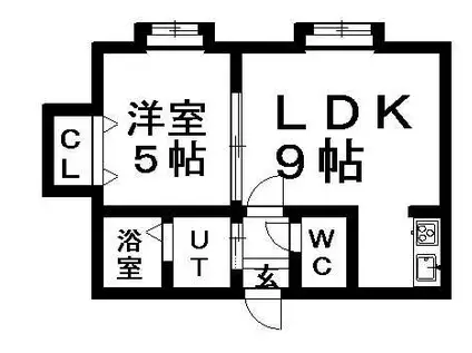 ディパ・ハーティ(1LDK/1階)の間取り写真