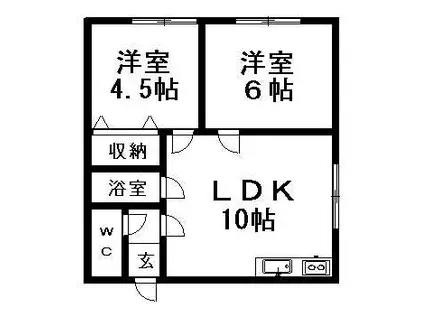 アクアトピア清田Ⅱ(3LDK/2階)の間取り写真