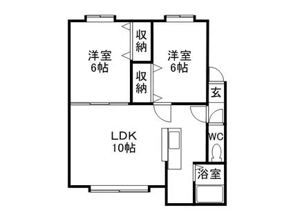 フォーレストパーク(2LDK/2階)の間取り写真