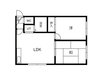 アーバン苗穂(2LDK/3階)の間取り写真