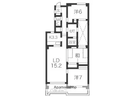 リーベスト伏古(3LDK/2階)の間取り写真
