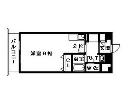 サテラ北34条(1K/6階)の間取り写真