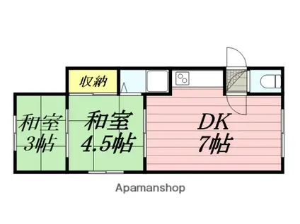 F406(2DK/2階)の間取り写真