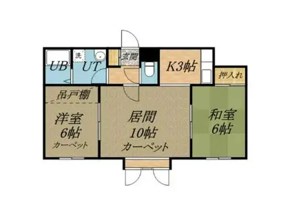 ハイグレード13(2LDK/2階)の間取り写真