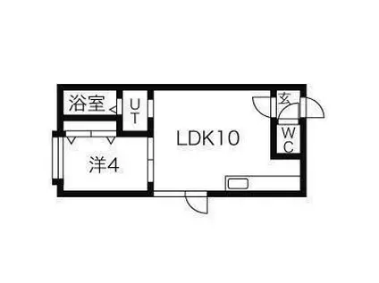 麻生SK(1DK/4階)の間取り写真