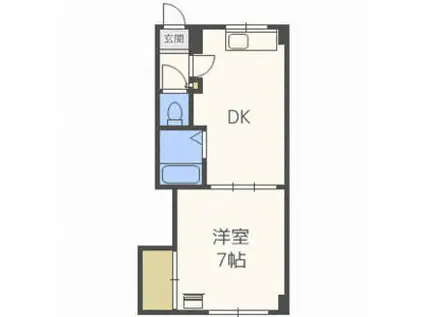 グレース麻生(1DK/4階)の間取り写真