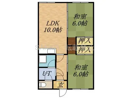 ノースライト31(2LDK/1階)の間取り写真