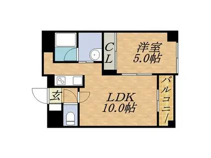 ラフィネ31(1LDK/4階)の間取り写真