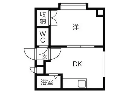 ダイアナ麻生マンション(1DK/5階)の間取り写真