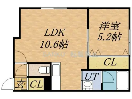 アプリーラ伏古(1LDK/3階)の間取り写真