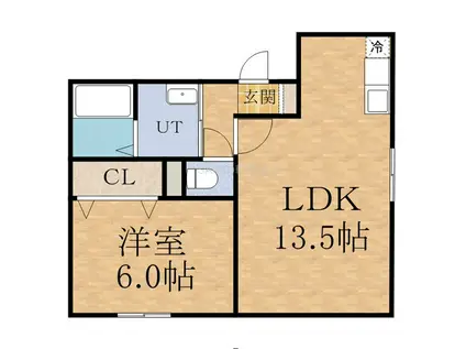 ジュピター白石中央Ⅱ(1LDK/2階)の間取り写真