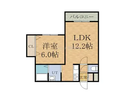 A BOND イースト(1LDK/4階)の間取り写真