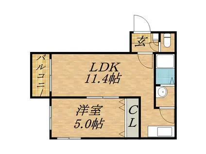 モンターニュ・レーヴ(1LDK/3階)の間取り写真