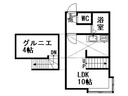 ハイライフ北34条(ワンルーム/2階)の間取り写真