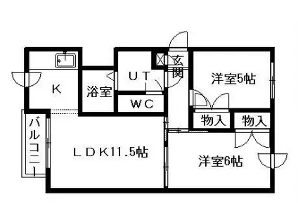 ファーストプレイス(2LDK/2階)の間取り写真