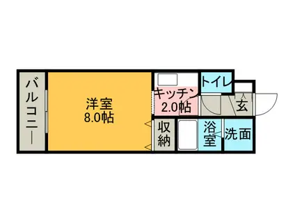 TAKE・N20(1K/6階)の間取り写真