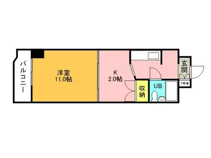 札幌グランドハイツ(1K/4階)の間取り写真