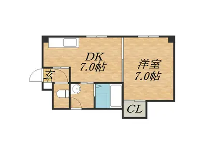 パレスOZ(1DK/1階)の間取り写真