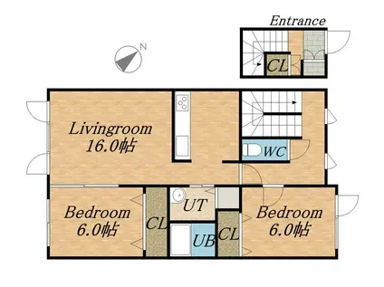 ミエーナ(2LDK/2階)の間取り写真