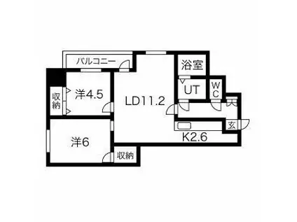 ヴィラ・コンフォート(2LDK/4階)の間取り写真