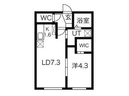 T147(1LDK/4階)の間取り写真