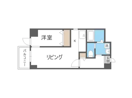 LEE東札幌A(1LDK/1階)の間取り写真