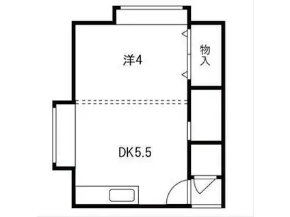 コーポ安暖手(1DK/2階)の間取り写真