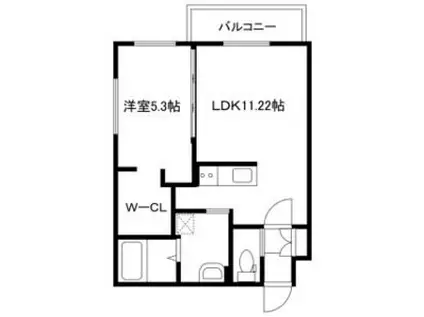 VENTVERT(1LDK/3階)の間取り写真