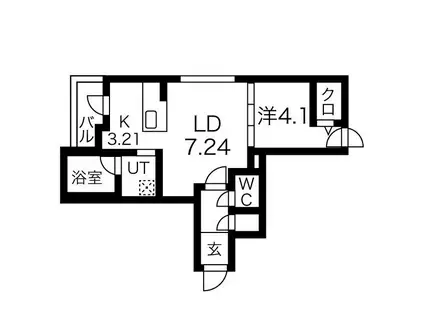 レスツオン北13(1LDK/3階)の間取り写真