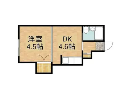 ロイヤルステージN16(1DK/2階)の間取り写真