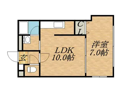 コーポMK89(1DK/1階)の間取り写真