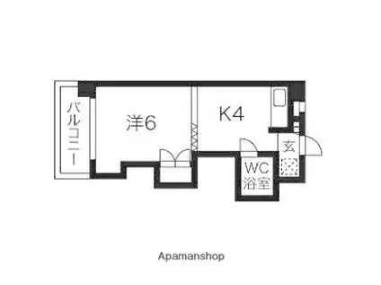 エルムハイデンス(1K/4階)の間取り写真